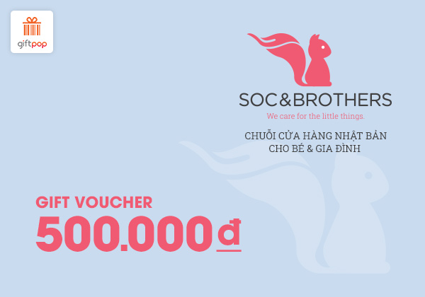 Phiếu quà tặng VIP Soc&Brothers 500k (Áp dụng cho tất cả sản phẩm)