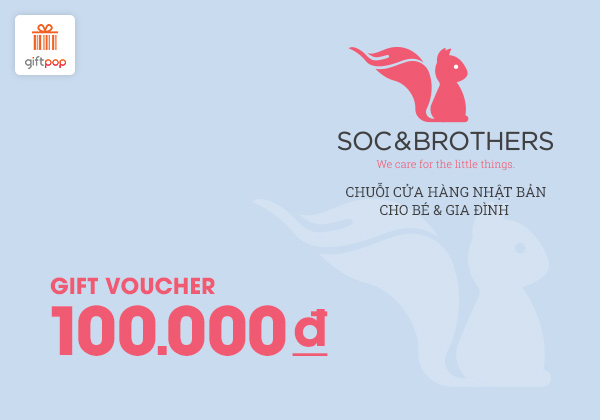 Phiếu quà tặng VIP Soc&Brothers 100k (Áp dụng cho tất cả sản phẩm)