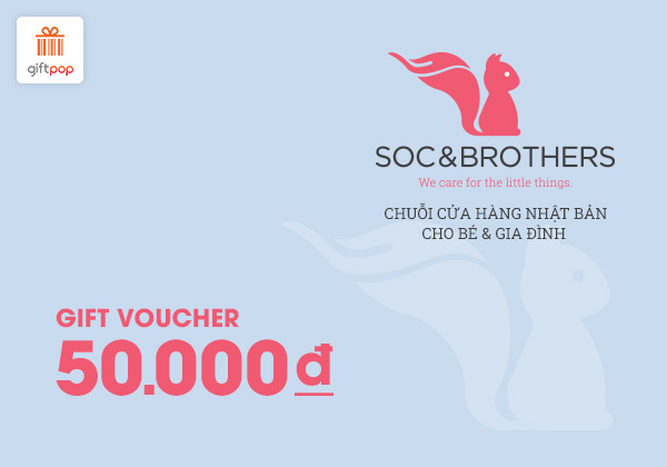 Phiếu quà tặng VIP Soc&Brothers 50k (Áp dụng cho tất cả sản phẩm)